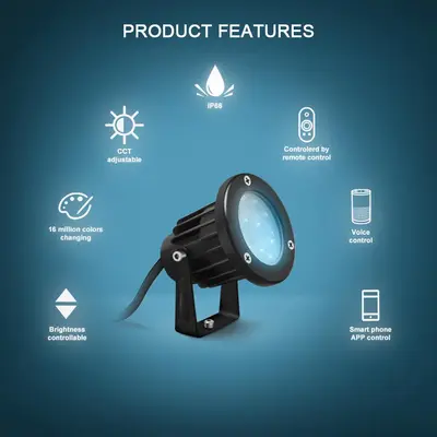 Gledopto Utomhus Led, 7W, RGB+CCT, 24V, IP66, Zigbee