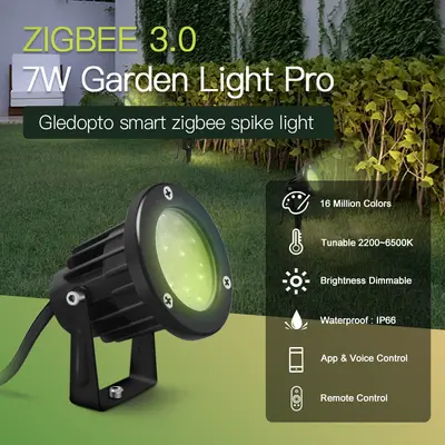 Gledopto Utomhus Led, 7W, RGB+CCT, 24V, IP66, Zigbee