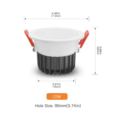 Gledopto Led Downlight PRO, RGB+CCT, 12W, IP54, Zigbee
