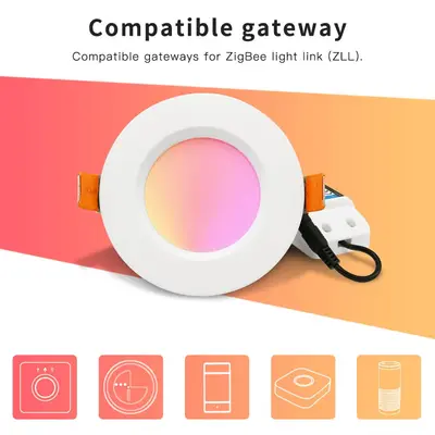 Gledopto Led Downlight PRO, RGB+CCT, 9W, Zigbee