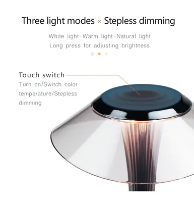 Slimmad portabel bordslampa - Svart