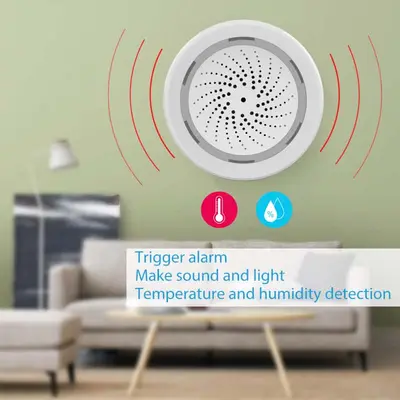 NEO Siren med temperatur & fuktmätare, WiFi
