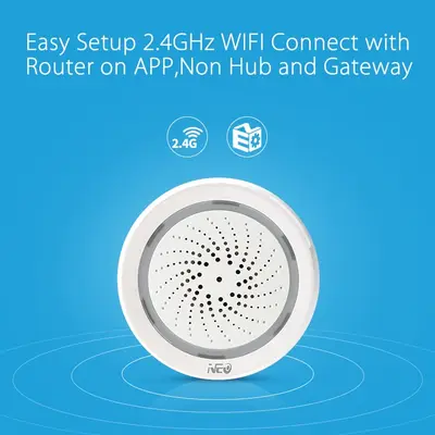 NEO Siren med temperatur & fuktmätare, WiFi