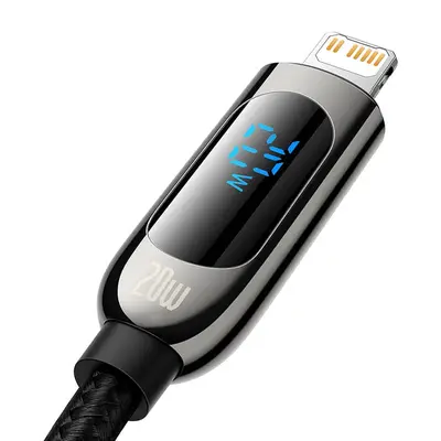 Baseus Display Snabbladdning USB-C till Lightning kabel, 20w, 1m - Svart