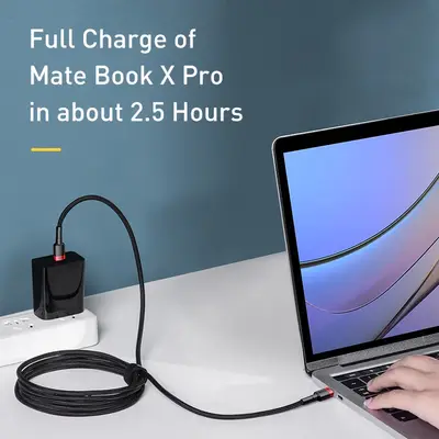 Baseus Cafule PD2.0 USB-C till USB-C, 100w, 20v, 5a, 2m - Grå/Svart