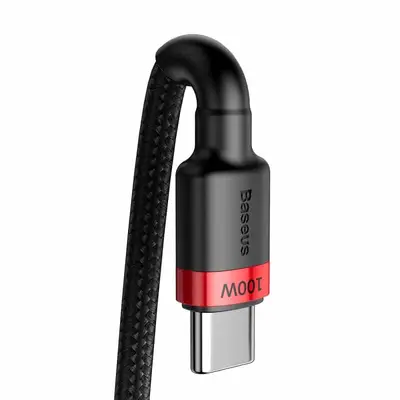 Baseus Cafule PD2.0 USB-C till USB-C, 100w, 20v, 5a, 2m - Röd/Svart