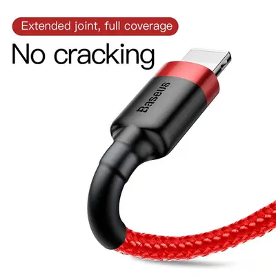 Baseus Cafule USB-A till Lightning Kabel, 2.4A, 1m - Röd/röd