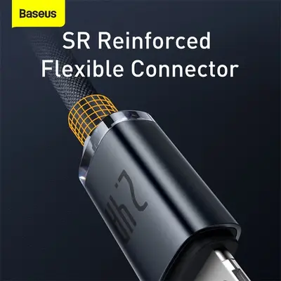 Baseus Crystal Shine Snabbladdare USB-A till Lightning, 2.4, 2m - Svart