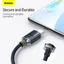 Baseus Crystal Shine Snabbladdare USB-A till USB-C Kabel, 100w, 1.2m - Svart