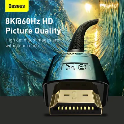 Baseus HDMI till HDMI Premium kabel, 2.1, 8K 60Hz, 2m - Svart