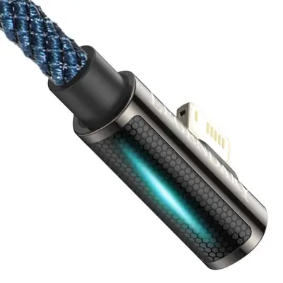 Baseus Legend Vinklad Snabbladdare USB-A till Lightning, 2.4A, 1m - Blå