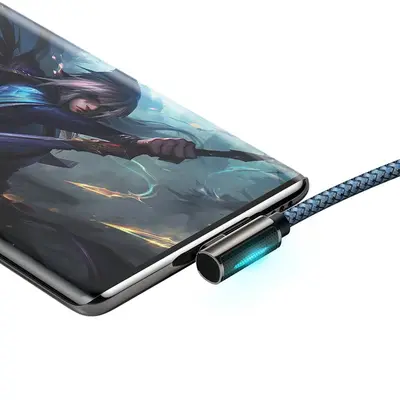 Baseus Legend Vinklad Snabbladdare USB-A till USB-C, 60w, 1m - Blå