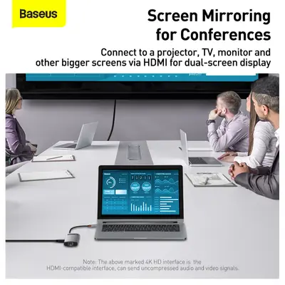 Baseus Metal Gleam 6-i-1 USB-C Hubb till dator