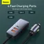 Baseus Share Together 3 USB + 1 USB-C Billaddare, 3A, 1.5m - Grå