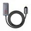 Baseus Share Together 3 USB + 1 USB-C Billaddare, 3A, 1.5m - Grå
