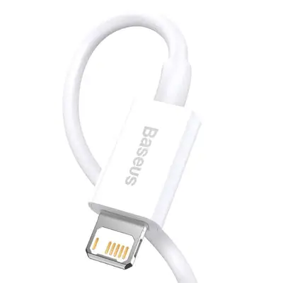 Baseus Superior Snabbladdare USB-A till Lightning Kabel, 2.4A, 2m - Vit