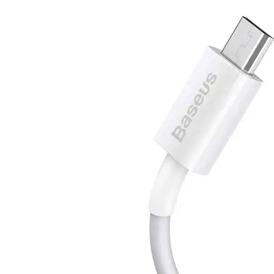 Baseus Superior Snabbladdare USB-A till Micro-USB Kabel, 2A, 2m - Vit