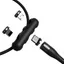 Baseus Zinc Magnetisk 3-i-1 Kabel, 5A, 1m Lightning, Micro, USB-C - Svart/Grå