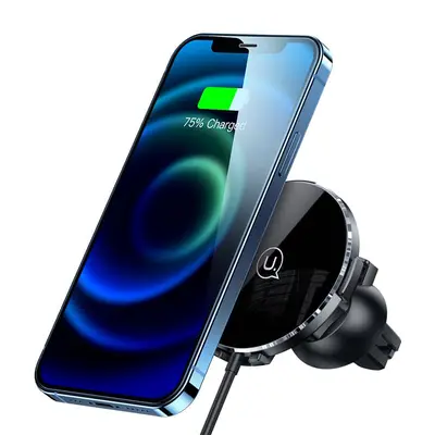 Usams Ultra-Slim Magnetiskt Billaddare 15W - Svart