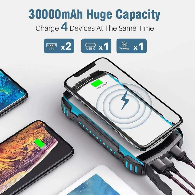 Powerbank med Solcellsladdning 30000 mAh 5 -