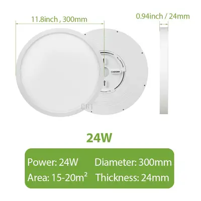 Smart Wifi Plafond med kontroll, 300mm, 24w - Vit