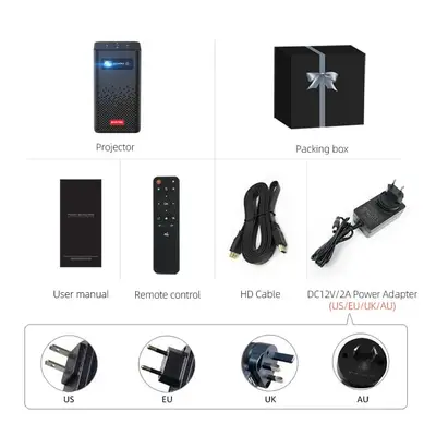 Portabel Projektor med högtalare och batteri