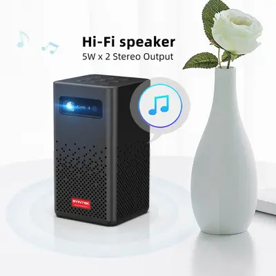 Portabel Projektor med högtalare och batteri