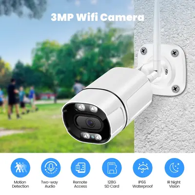VeeZoom Övervakningskamera med Wifi, Ethernet, Utomhus