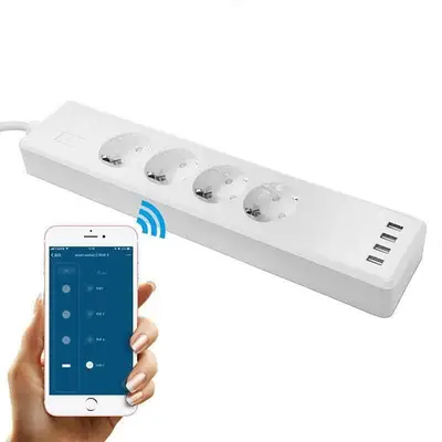 Förgreningsdosa, 4-Vägs, 4 USB-A, Wifi