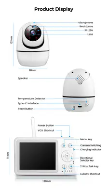 VeeZoom Babymonitor med kamera