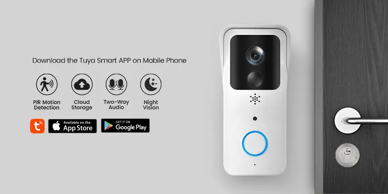 VeeZoom Smart dörrklocka med kamera HD upplösning