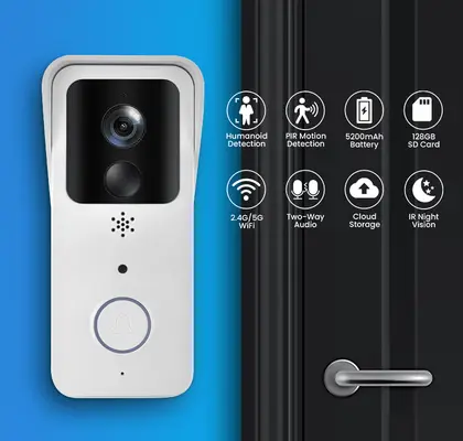 VeeZoom Smart dörrklocka med kamera HD upplösning