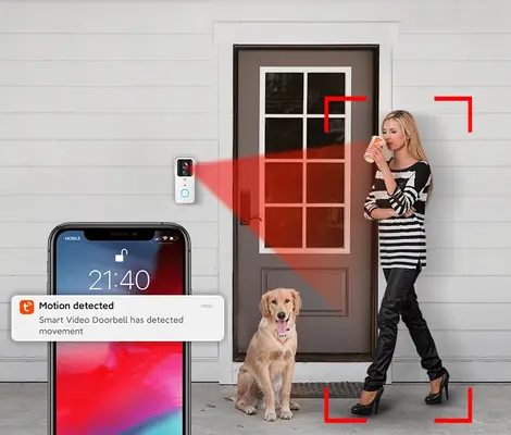 VeeZoom Smart dörrklocka med kamera HD upplösning