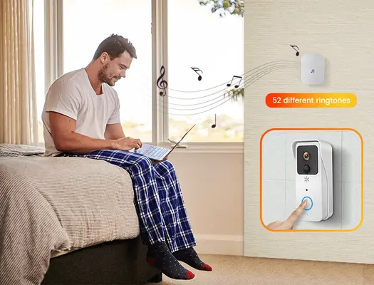 VeeZoom Smart dörrklocka med kamera HD upplösning