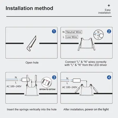 Gledopto Downlight installation metod