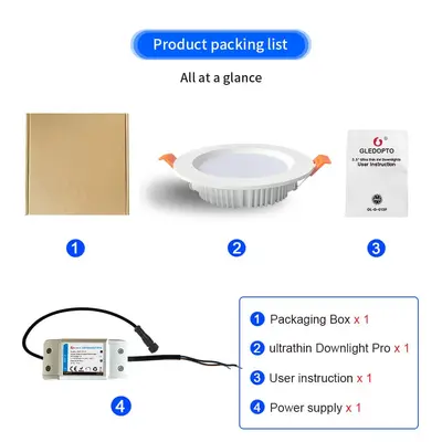 Gledopto Ultra Flat Led Downlight Pro Package