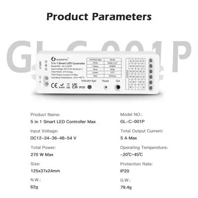 Gledopto Zigbee Pro 5-in-1 Led Kontroller Information
