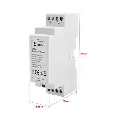 Gledopto DIN-rail 16A Circuit Breaker With Power Meter, Zigbee