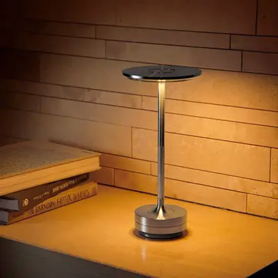 Bordslampa dumbbell design silver