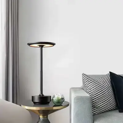 Bordslampa dumbbell design svart