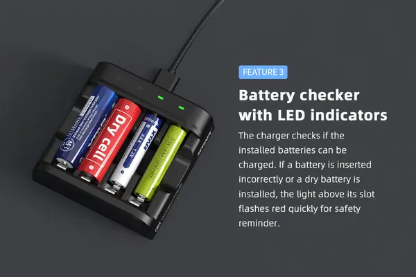 XTAR L4 Charger Battery Check