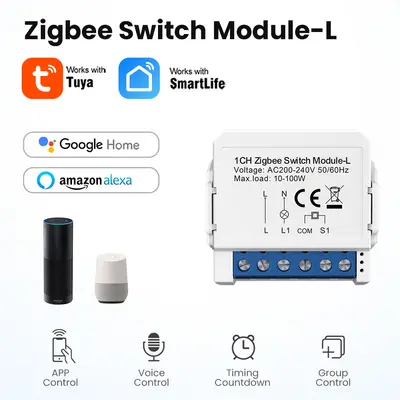 Inbyggnadsrelä utan nolla ZigBee