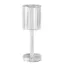 Portabel bordslampa med kristalldesign, vit akryl, med USB-laddning och touch-switch.