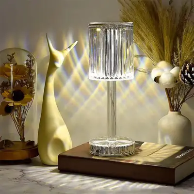 Portabel bordslampa kristall design