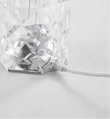 Trådlös bordslampa kristall design