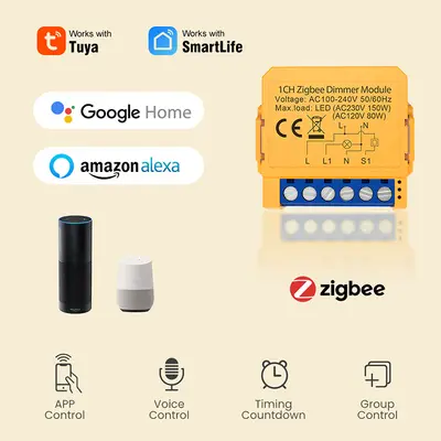 Inbyggnadsrelä med dimmerfunktion ZigBee