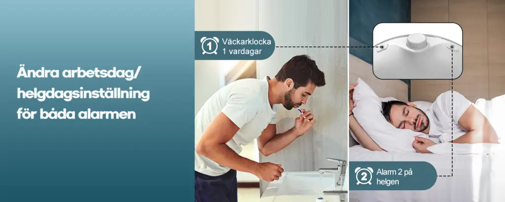 Dekala ljus vackarklocka med soluppgangssimulering och 360 graders LED belysning -