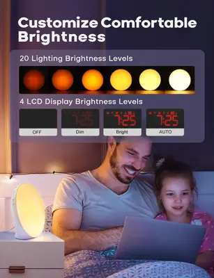 Dekala ljus väckarklocka med soluppgångssimulering och 360 graders LED-belysning 6