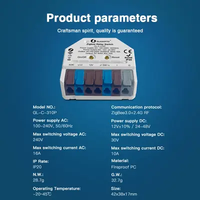 Gledopto Triac AC Dimmer Mini Zigbee 7