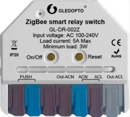 Gledopto-smart-reläbrytare-5A-med-Zigbee